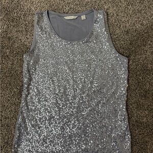 Laura Ashley Silver Sequin Tank Top